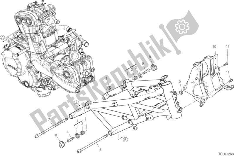 Wszystkie części do Rama Ducati Multistrada 950 S SW USA 2020